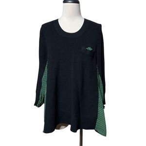 CAbi Long Sleeve Sheer Sweater High Low Tunic